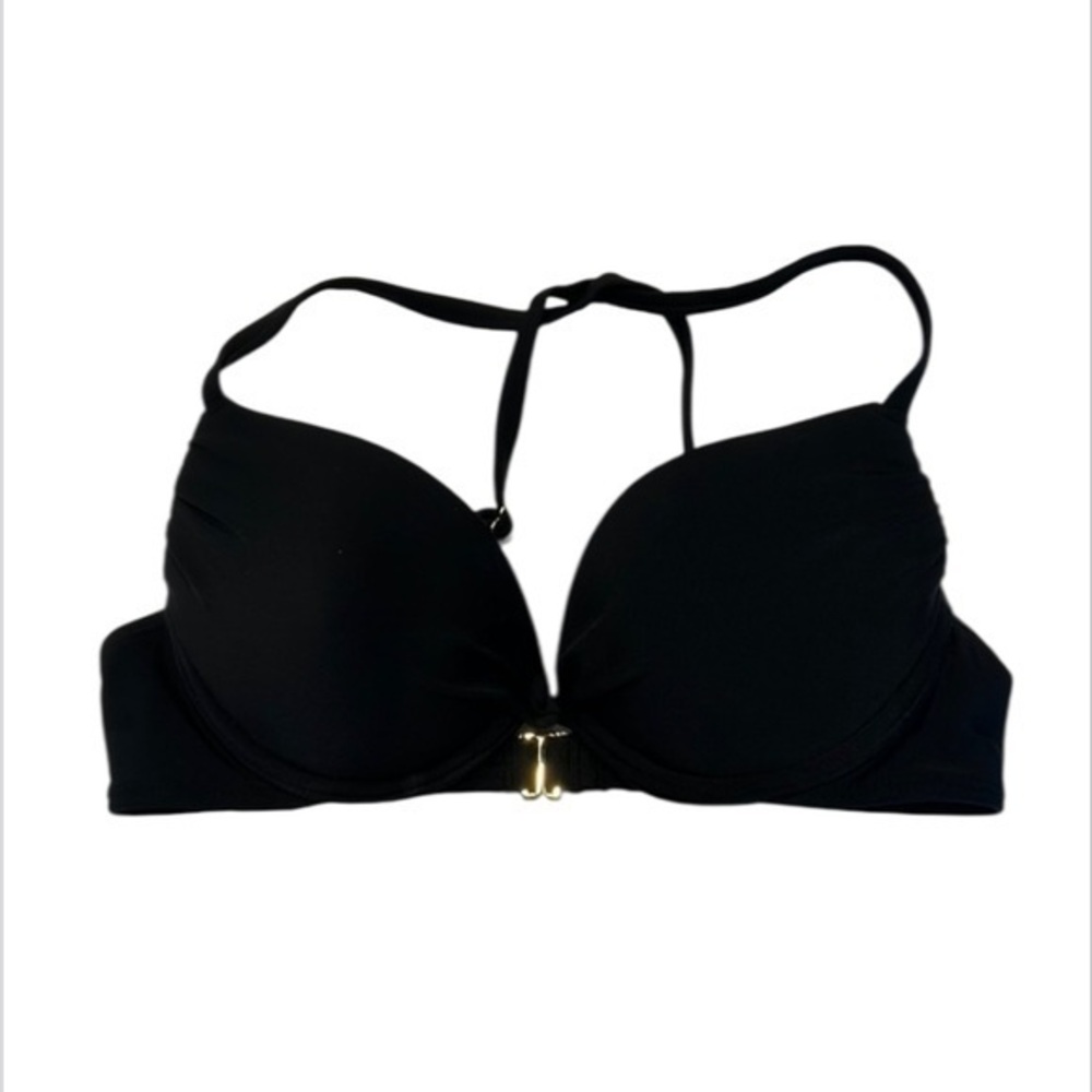 Xhilaration black padded bikini swimsuit top size small